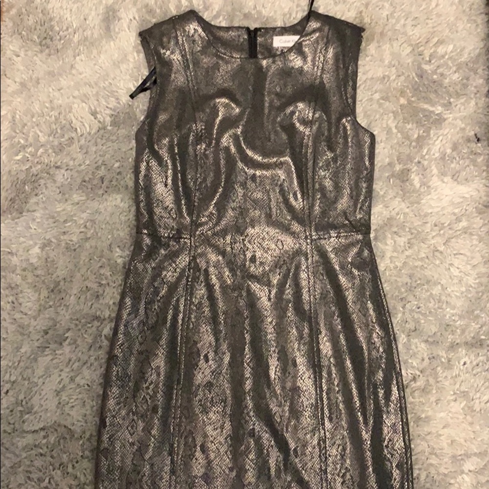 Silver snake print dress